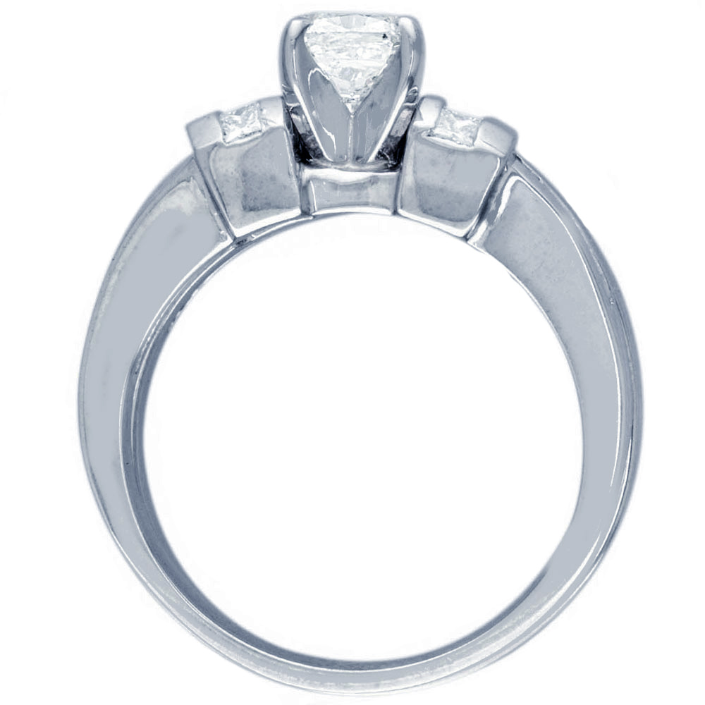 Radiant Bridal Set with Channel Set Princess Cut Side Diamonds